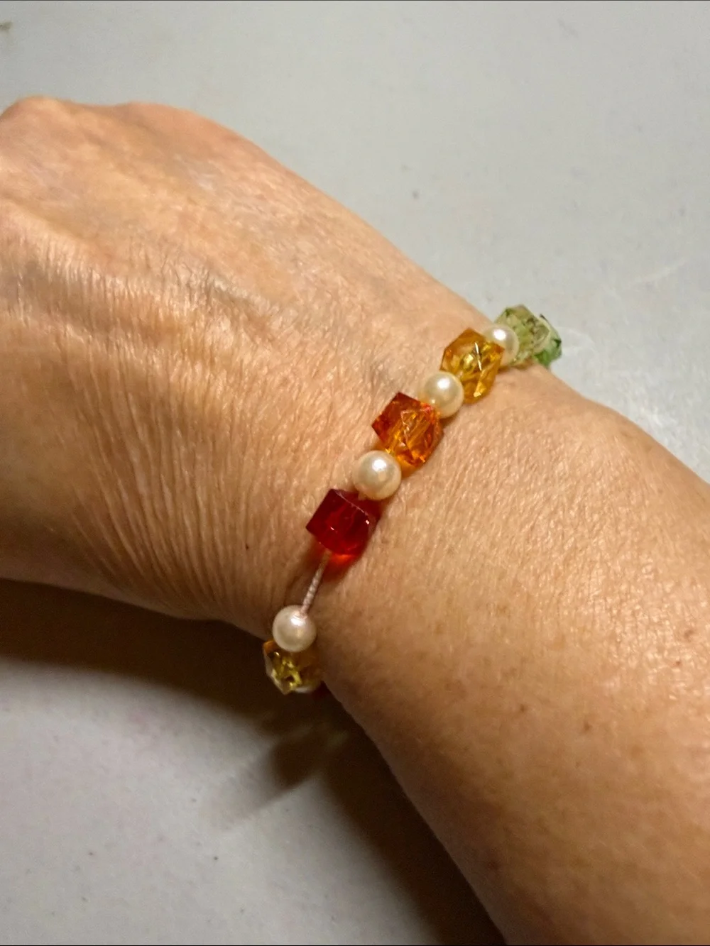 Multicolor Crystal Bead Necklace and Bracelet Set - Women Jewelry